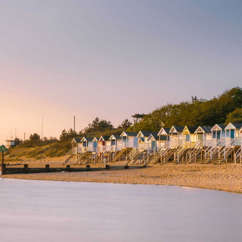 Beach huts on the Norfolk coast
